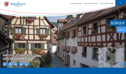 Startseite von der Homepage