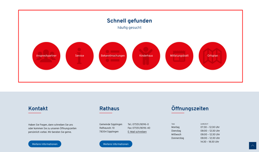Links auf der Startseite